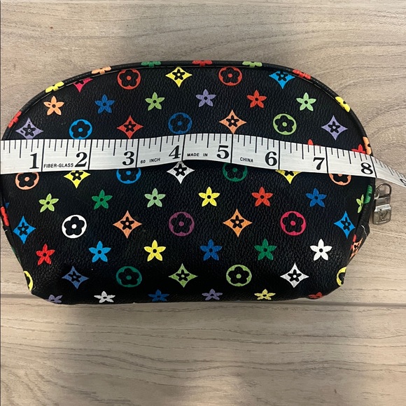 Multicolor Patterned Black Pouch - Picture 6 of 7